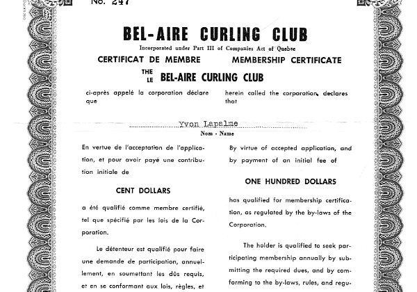 Certificat de membre